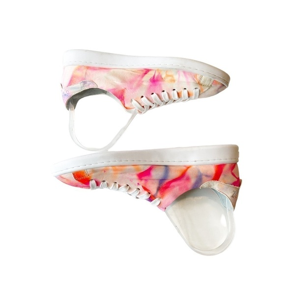 SCHUTZ Ofelia Tie-Dye Leather Sneakers Casual Size 7.5 - Picture 5 of 10